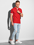 Moška majica polo S1382-V2, rdeča