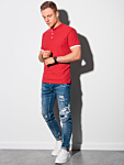 Moška majica polo S1381-V2, rdeča