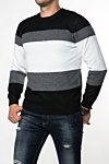 Moški pulover JH-3234, črn-bel