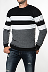 Moški pulover JH-3232, črn-bel