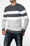 Moški pulover JH-3232, siv-bel