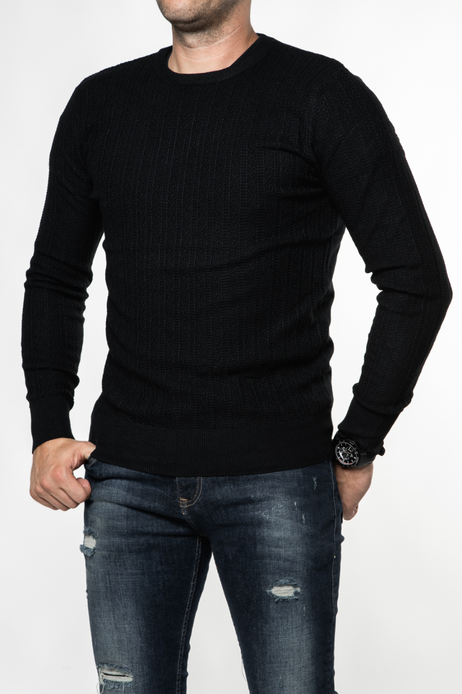 Moški pulover HHL8120, črn