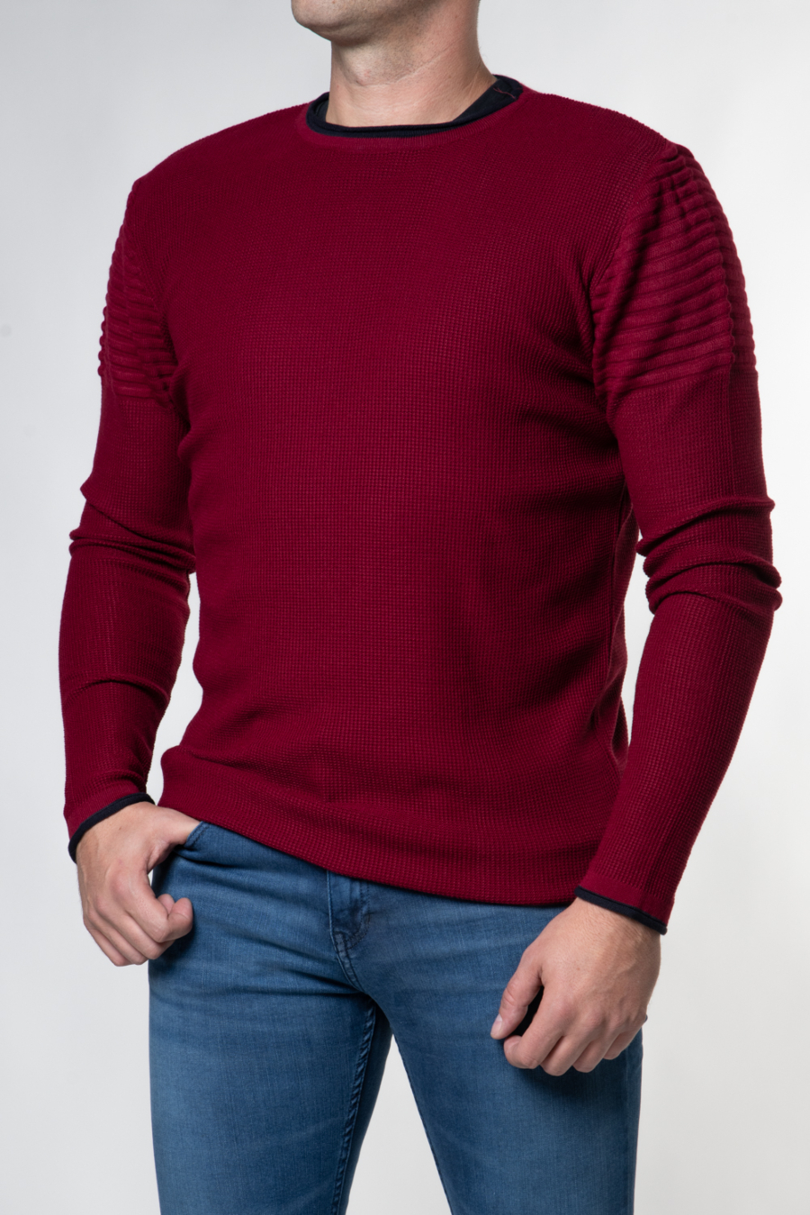 Moški pulover CA-7757, bordo