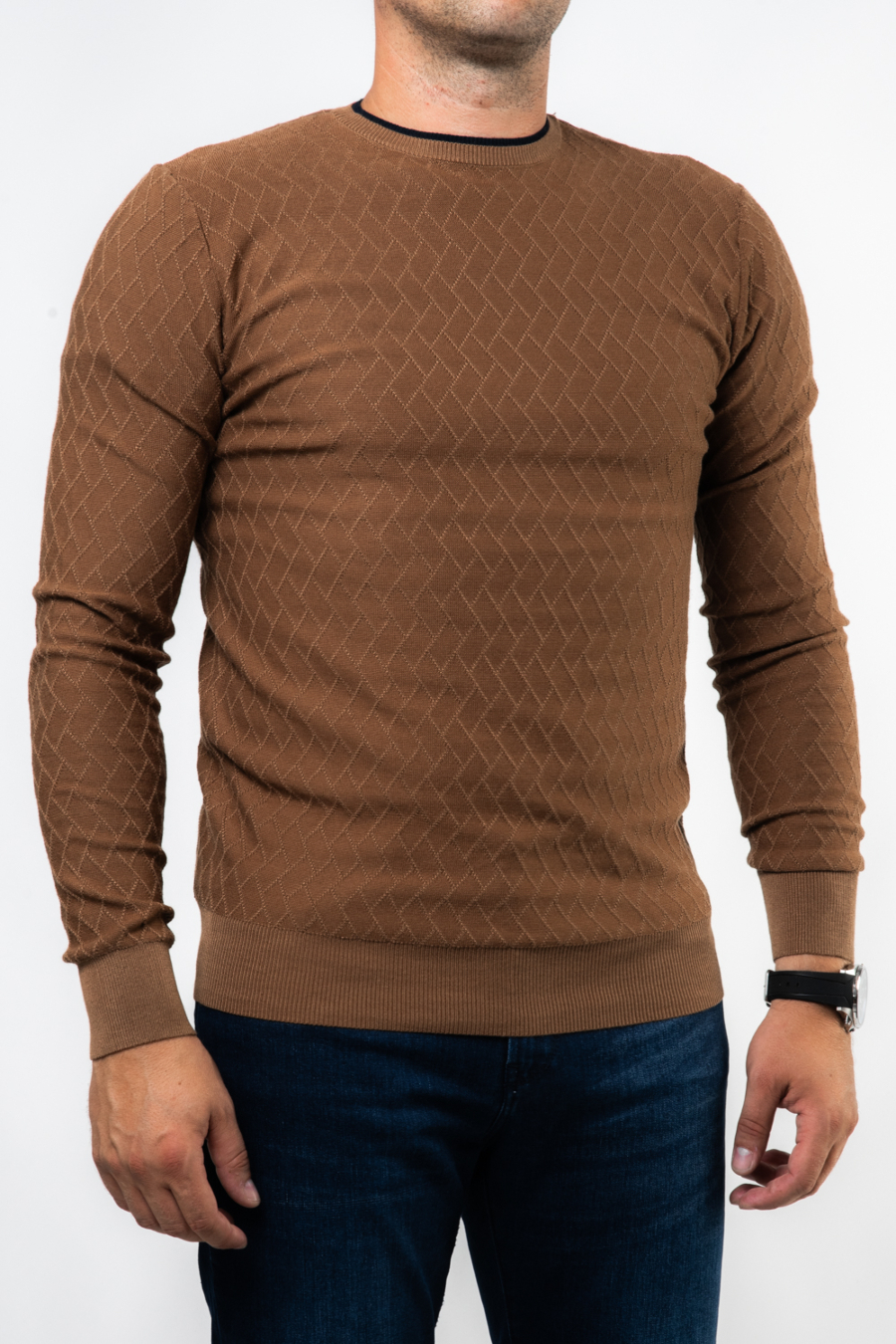 Moški pulover LX-W3-597, karamel